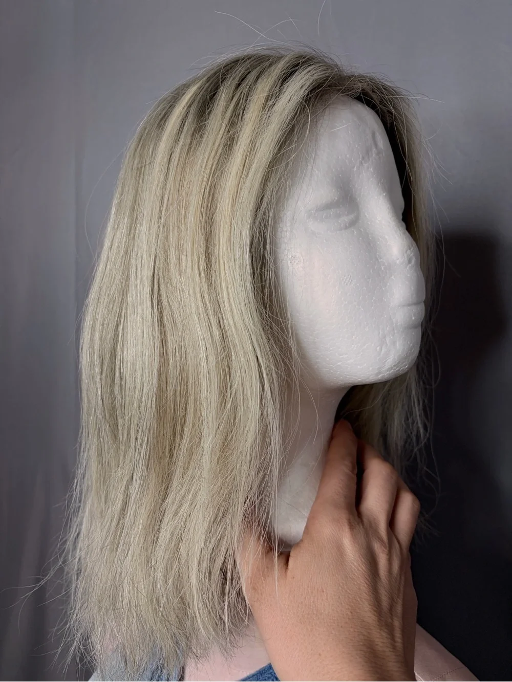Real Remy Human Hair Wig Ash Blonde